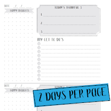 2 Days per page for this gratitude journal and planner
