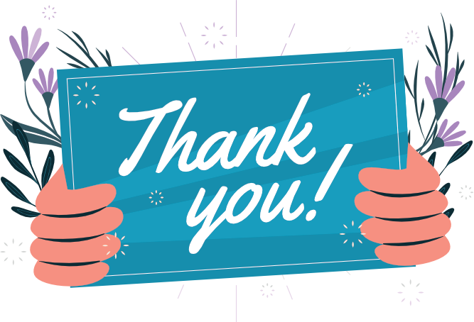 Thank You Decorative Graphic by Kimberly Eddy Websites over Coffee