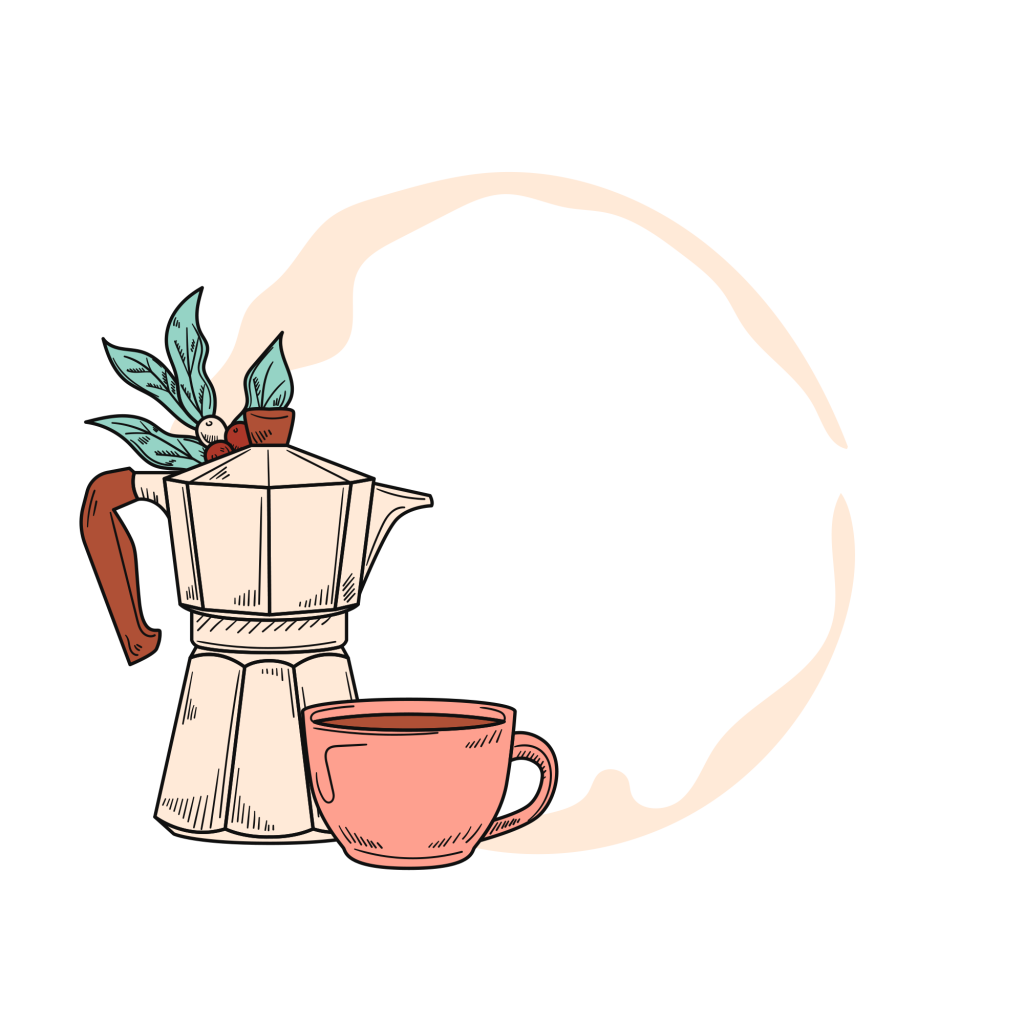 La Moka Pot with a cup and coffee ring. The entrepreneurs guide to google search console