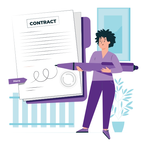 Woman with a contract